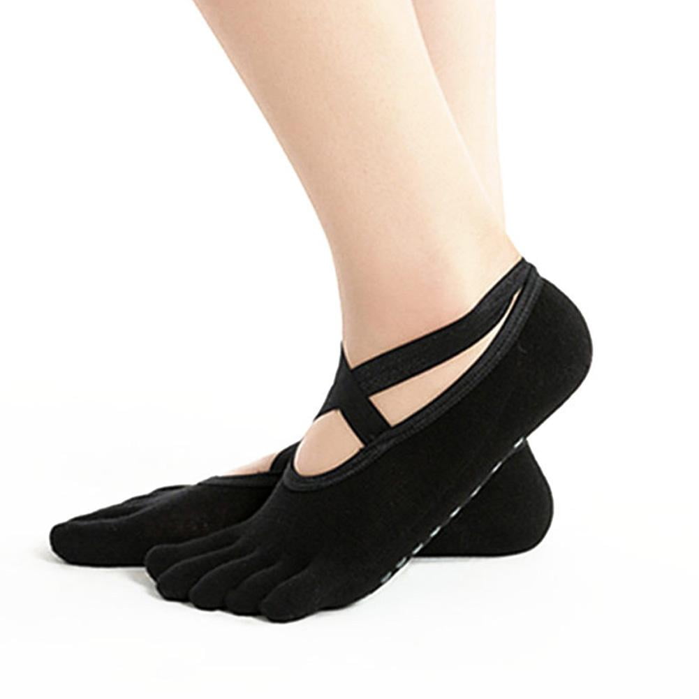 Winter Non-Slip Womens Ankle Five Finger Toe Socks Yoga Ballet Fitness Hosiery 