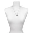 thumbnail image 3 of Delight Jewelry Silvertone Mini Butterfly with Green Wings & Crystals Silvertone Script Initial Disc - C - Charm Necklace, 20"+3", 3 of 4