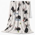 thumbnail image 2 of Playful French Bulldog Cartoon Collage, Playful Pet Portrait Pattern, Warm Flannel Blanket for Living Room and Reading Nook, Dog Lovers Friendship Gift, Pet Lover Home Decor, 2 of 9