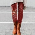 thumbnail image 2 of Mepaouo Christmas Leggings for Women 2024 Tummy Control Santa Claus Print Winter Yoga Pants(Red,L), 2 of 4