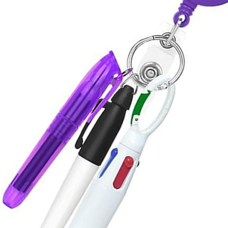 60 Pcs Nurse Pen Set With Mini Highlighters, LED Flashlight Keychains & Badge Clips – Retractable Ballpoint Pens For Medical Staff & Students (Black)