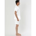 thumbnail image 3 of Conjuntos de pijama de satén para hombre ropa de noche de manga corta ropa de dormir conjuntos de salón para dormir blanco S, 3 of 4