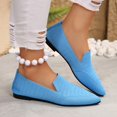 thumbnail image 5 of Miluxas Women's Fashion Casual Summer Style Light Shallow Mouth Loafers Flat Lazy Shoes Toe Shoes A-Blue 6(37), 5 of 6