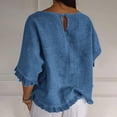 thumbnail image 7 of Summer Sales Womens Summer Tops Cute Lightweight Cotton‑Linen 3/4 Sleeve Summer Casual Blouse Oversized Tshirts for Women Under 12$, 7 of 7