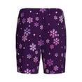 thumbnail image 7 of Daiia Purple Snow Flakes Mens Woven Stretch Pajama Short,Short Pajama Pants-Medium, 7 of 7