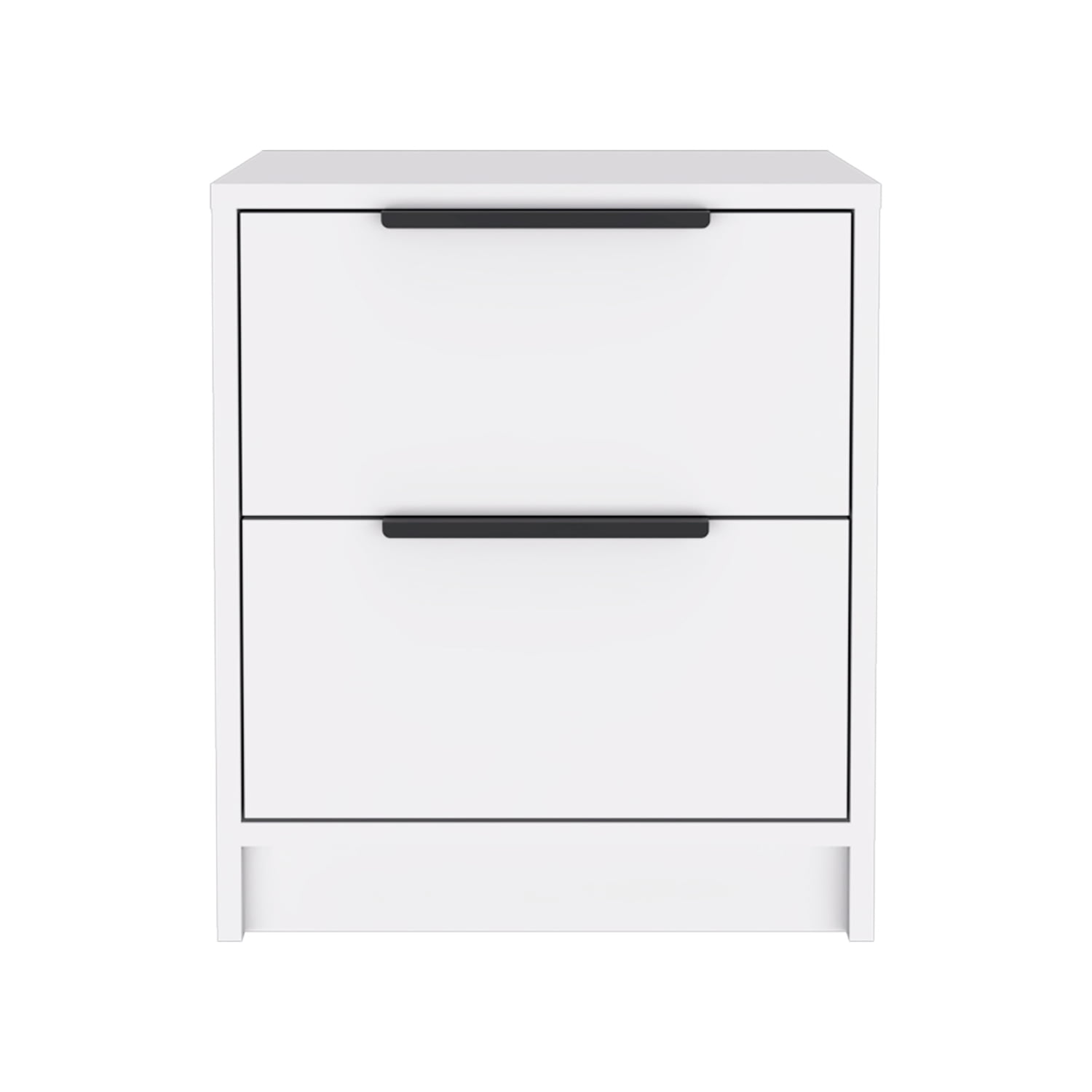Chic 18" White Nightstand with Two Drawers Modern Bedroom Storage