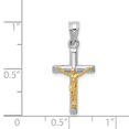 thumbnail image 3 of 14k Two-tone Hollow Crucifix Charm in 14k Yellow and White Gold, 3 of 3