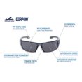 thumbnail image 2 of Bullhead Safety Dorado Gafas de seguridad con tecnología Performance Fog ANSI Z87+ Gafas protectoras con protección contra la luz UV y revestimiento antirrayas Lentes ahumadas oscuras Marco negro cris, 2 of 8