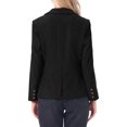 thumbnail image 3 of INSPIRE CHIC Corduroy Blazer for Women's Notched Lapel Long Sleeve Casual One Button Jacket with Pockets XS Black, 3 of 6