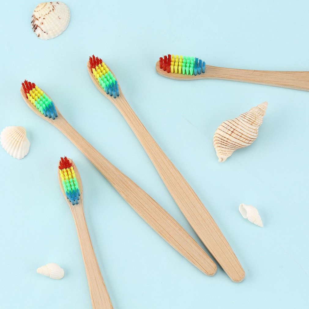FANCY Organic EcoFriendly Bamboo Toothbrush For Kids 10Pack