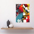 thumbnail image 2 of Abstract Geometric Patterns and Bubbles Comic Book Style Red Blue Yellow White Pop Art Halftone Large Wall Art Poster Print Thick Paper 18X24 Inch, 2 of 3