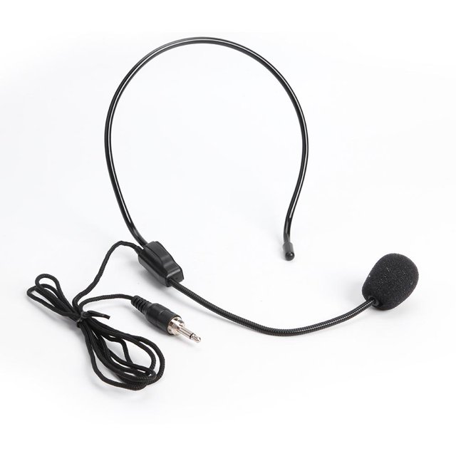 Micrófono Micrófono montado en la cabeza de 3,5 mm Cable de 3,6 pies Micrófono de auriculares con cable para guía del profesor Hugtrwg Para estrenar