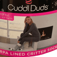 thumbnail image 4 of Cuddl Duds Women's Sherpa Lined Critter Slippers Socks, Shoe Size 4-10, Set of 2 (French Bulldog), 4 of 4