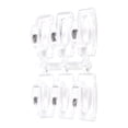 thumbnail image 4 of Hyper Tough Mini Removable Self-Adhesive Hooks, Square Plastic Hooks for Hanging Towels and Jackets, with 6 Adhesive Strips, 0.5 lbs Capacity, Clear, 6 Pc, 4 of 8