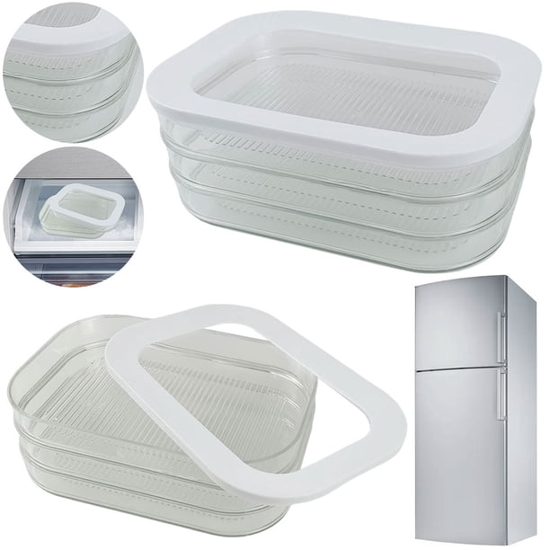 Caja para Verduras Refrigerada Con Tapa Caja Almacenamiento Transparente para Congelador Alimentaria para Refrigerador 22 5*16*8 5 Cm