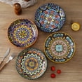 thumbnail image 5 of Artmica Porcelain Boho Pasta Bowls, Ceramic Salad Bowls Set of 4, 32 oz Colorful Bowls Set, 5 of 9
