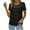 Black, variant on Women’s Fashion Lace Splicing Round Neck Short Sleeve T-Shirt Blouse, Elegant Casual Top, Lightweight and Breathable, Perfect for Everyday Wear, Stylish and Comfortable Women’s Casual Shirt