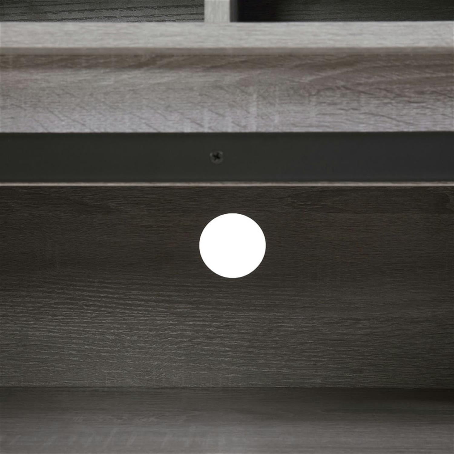 Demi Bonn Modern TV Stand with Sliding Barn Door, Farmhouse Wood Entertainment Center, Storage Cabinet Table Living Room with Adjustable Shelves for TVs Up to 65", Gray