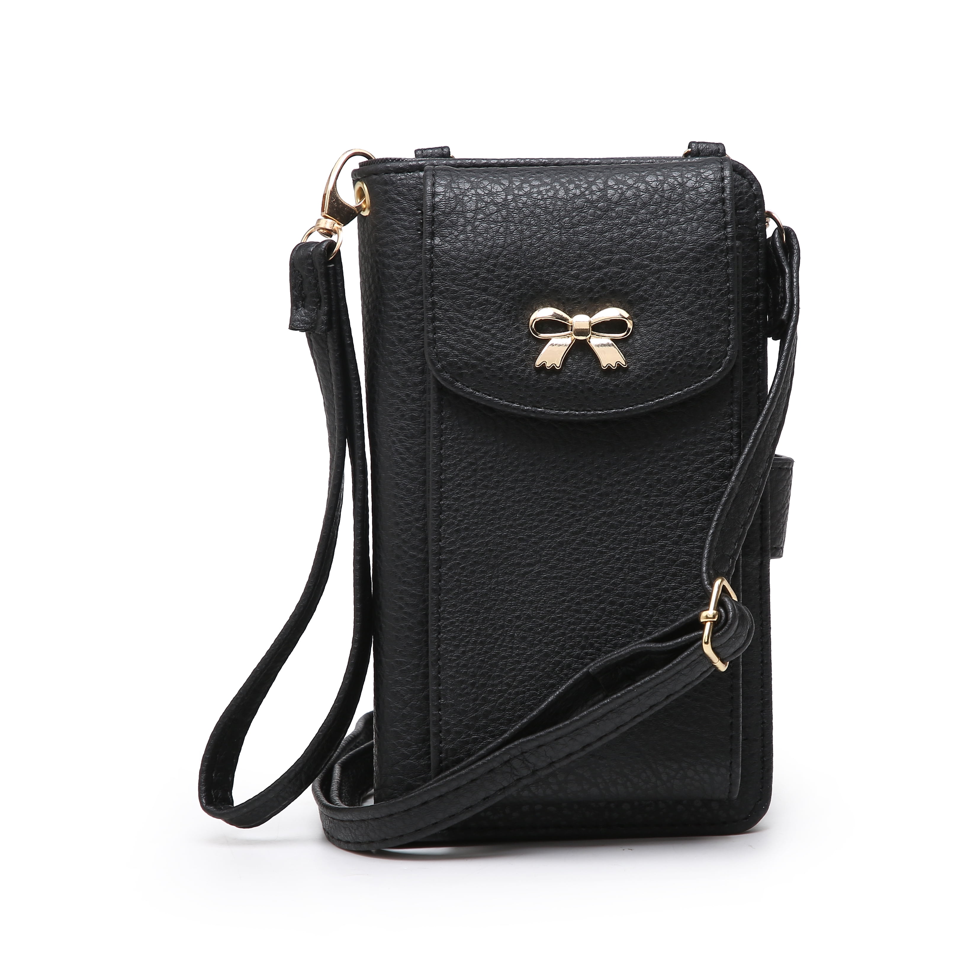 Soluo Womens RFID Blocking Tri-fold Leather Wallet Ultra Slim Purse Multi-function Plug-in Handbag Zipper Ladies Clutch 