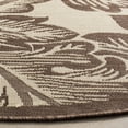 thumbnail image 4 of Safavieh Courtyard Connie Floral Indoor/Outdoor Area Rug, Natural/Chocolate, 5'3" x 5'3" Round, 4 of 9