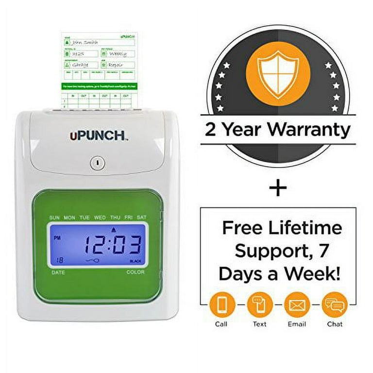 uPunch Time Clock Bundle with 100 Cards, 2 Ribbons, 2 Time