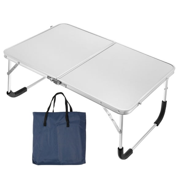 Unique Bargains Foldable Laptop Table Picnic Bed Tray Tables with Tote Bag for Sofa, Silver Gray