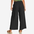thumbnail image 4 of TAGOLD Womens Summer Pants,Women Casual Solid High Waist Loose Pocket Straight Buttons Long Pants, 4 of 5