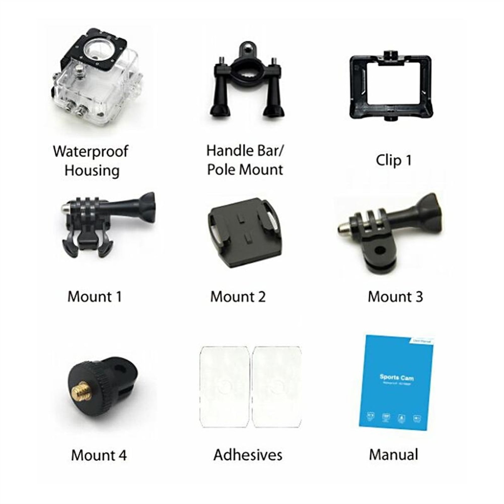 Action Camera deportiva, HD 1080P 2inch LCD Screen, 140D Underwater, Waterproof Helmet Video, Recording Cameras Sport Camera ,Wide USe