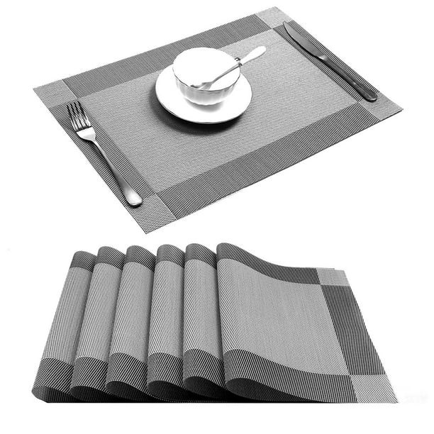 UArtlines Placemat, Crossweave Woven Vinyl NonSlip Insulation Placemat Washable Table Mats Set