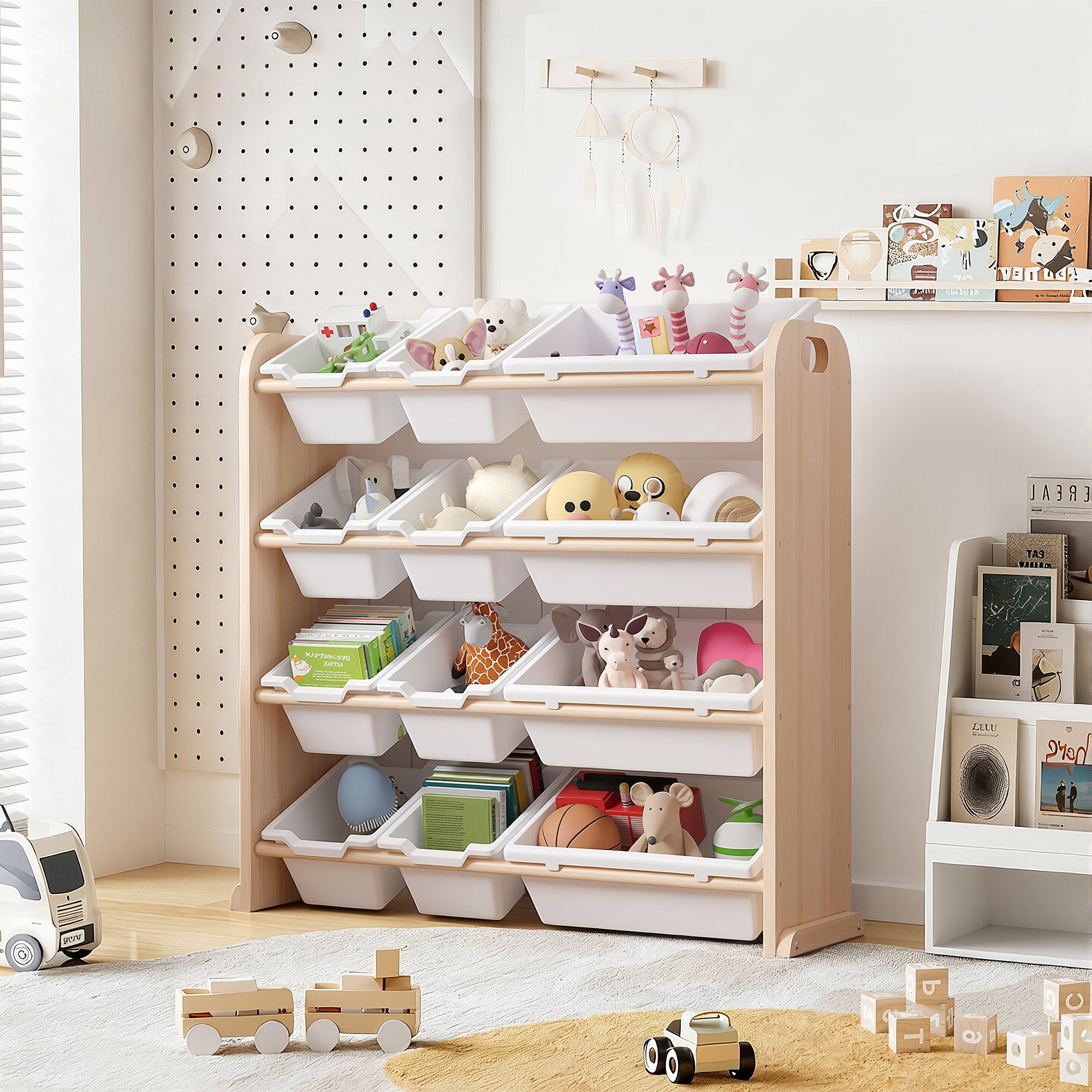 Delta Children Kids Toy Storage Organizer with 12 Plastic Bins