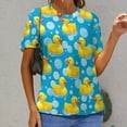 thumbnail image 6 of Rubber Ducks Bubble Print T Shirts Basic T-Shirt Short Sleeve Ladies Tee Shirt Summer Graphic Clothing, 6 of 6