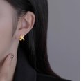 thumbnail image 2 of Sterling Silver Small Bow Hoop Earrings for Women Teens Bow Ribbon Earrings Bowknot Huggie Earrings, 2 of 10