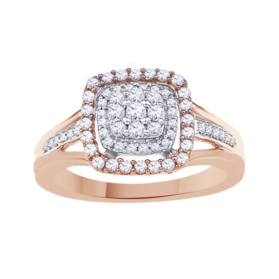 AFFY White Natural Diamond Fashion Ring In 10k Rose Gold (0.375 Cttw)