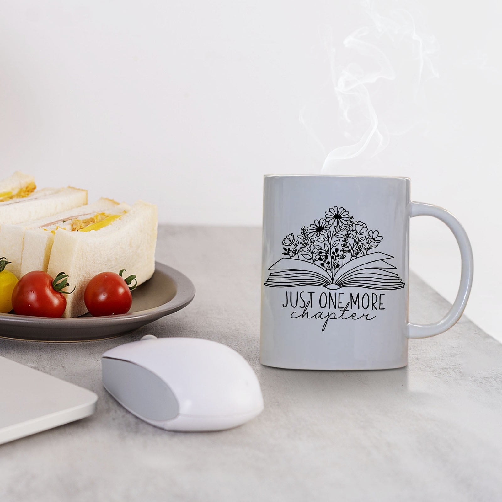 Limited Time Qaailabf Gift For Book Lover, Floral Book Mug - Main Image