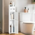 thumbnail image 6 of PinkSheep Small Bathroom Storage Cabinet with Doors and Shelves, Free Standing Toilet Paper Holders Stand Organizer for Small Spaces, White, 6 of 8