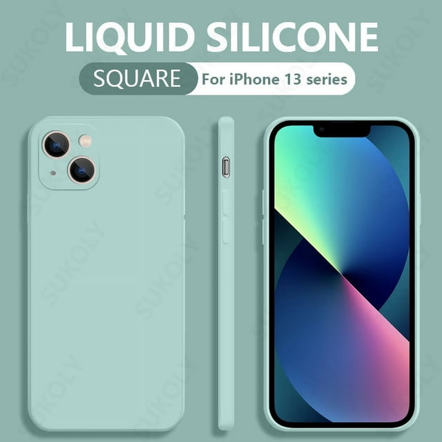 Shockproof Soft Liquid Silicone Case For iPhone 16 15 13 14 Pro Max Luxury Slim TPU Phone Back Cover For iPhone 11 14Pro 15 Pro Light Green For iPhone 16 ProMax