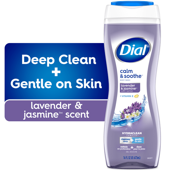 Dial Gel Douche Apaisant à la Lavande et au Jasmin, 473ml, Testé par des Dermatologues, Sans Silicones, Parabènes, Phtalates, SLS