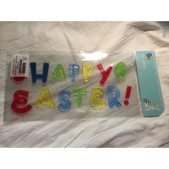 New Happy Easter! Eggs Cute Window Gel Clings Stickers Decorations 15 Pieces! :)