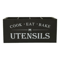 Extra Large Wooden Kitchen Utensil Organizer Countertop Farmhouse Style Storage Caddy For Cooking Tools And Spatulas Holder
