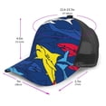 thumbnail image 3 of Picia Cartoon Shark Pattern Trucker Hat,Baseball Cap,Sun Protection Cap,Stylish Headwear,Leisure Cap,Outdoor Sports Cap, 3 of 7