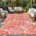 thumbnail image 3 of Fsddascl Orange Red Coral Coastal Outdoor Rug for Patio/Deck/Porch, Non-Slip Large Area Rug 5 x 8 Ft, Ocean Nautical Seaside Beach Indoor Outdoor Rugs Washable Area Rugs, Camping Rug Carpet, 3 of 5