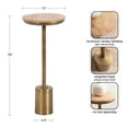 thumbnail image 5 of Kate and Laurel Xyler Modern Round Wood and Metal Drink Table, 10 x 10 x 24, Burlwood and Antique Brass, Transitional Pedestal Table for Use as Indoor Plant Stand or Living Room Decor Accent, 5 of 8
