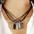 thumbnail image 4 of AYYUFE Gemstone Rock Quartz Healing Point Chakra Reiki Pendant Rope Necklace, 4 of 8