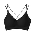 thumbnail image 4 of Sujetador para mujer, sujetador elevador con cuello en V, Bralettes, sujetador para dormir, suave, transpirable, todos los días Negro, 4 of 8