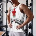 thumbnail image 5 of KLL Moose Kissing Under Mistletoe Print Men's Muscle Gym Workout Stringer Tank Tops Bodybuilding Fitness T-Shirts Tank Tops Men-Medium, 5 of 7