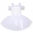 thumbnail image 3 of Disfraz de ángel de la guarda para niñas, vestido de tutú con flores blancas con purpurina para niñas pequeñas, vestido de princesa para fiesta de cumpleaños y Carnaval de Halloween, 3 of 5