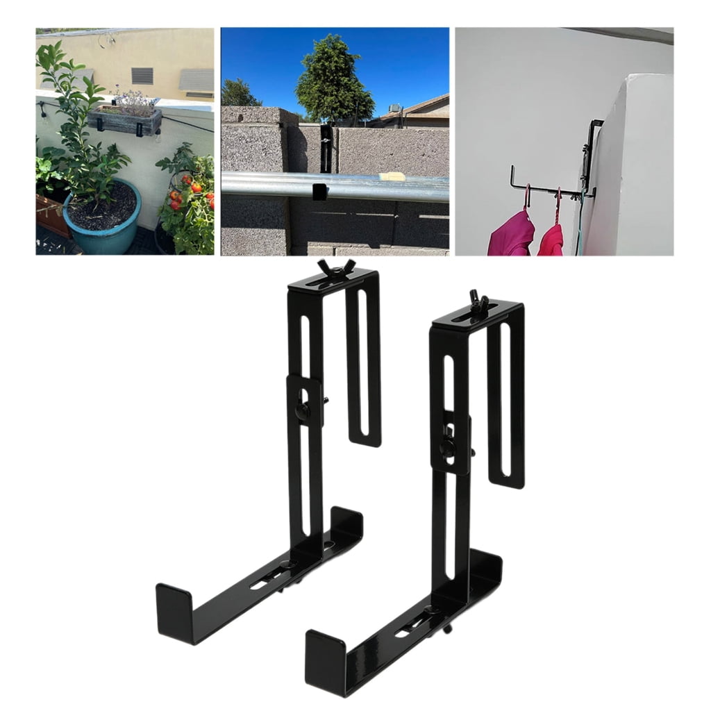 lanema 2Pcs Adjustable Window Planter Box Brackets Wall Mount Holder Outdoor Hanging