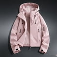 thumbnail image 4 of Warop Womans Hooded Jacket, Drawstring Hood Long Sleeve Solid Coat, Cropped Fit Outdoor Windbreaker for Hiking Trip, 4 of 4