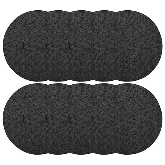 Furnish My Place Modern Indoor/Outdoor Commercial Black Rug, Modern Area Rug, Baby Nursery Mat, Pet-Friendly Carpet for Living Room, Playroom, Made in USA, 2' Round - Set of 10