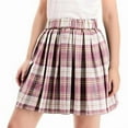 thumbnail image 5 of HAOTAGS Plaid Skirts for Girls,High Waisted Pleated School Uniform Mini Skirt Red 5-6 Years, 5 of 5